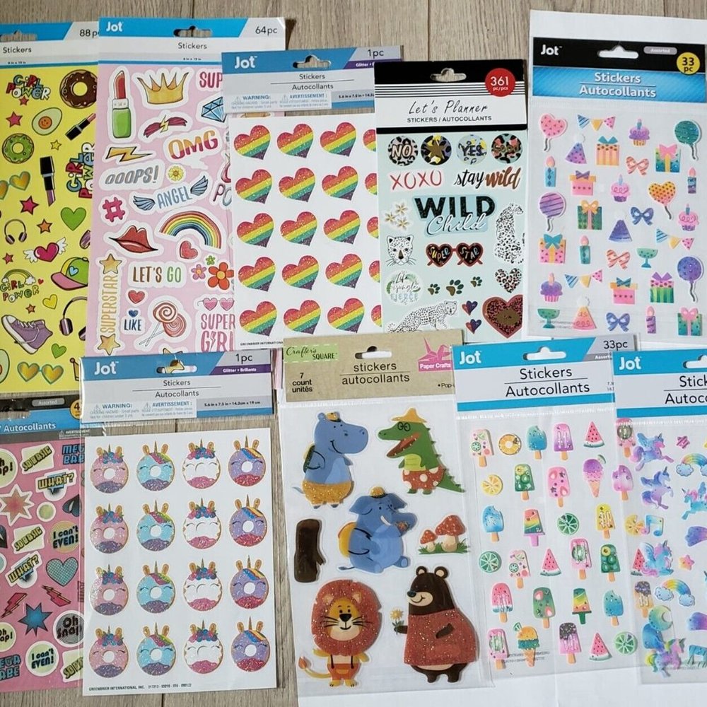 Brand new Lot of sticker by Crafter's square & Jot 9 packs & 1 sticker book